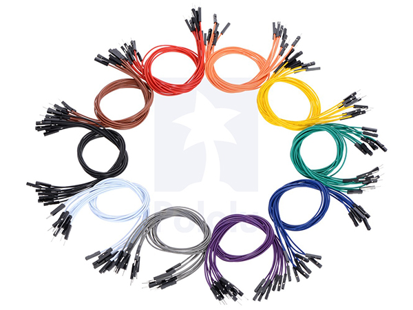 디바이스마트,케이블/전선 > 어셈블리 케이블 > 클림프/점퍼 케이블,Pololu,Premium Jumper Wire 50-Piece Rainbow Assortment F-F 12',점퍼 와이어 / M-M 타입 / 양쪽 2.54mm Header / 규격 : 26 AWG / 길이 : 30cm / 색상 : 10색 / 수량 : 50개 (색상 별 5개)
