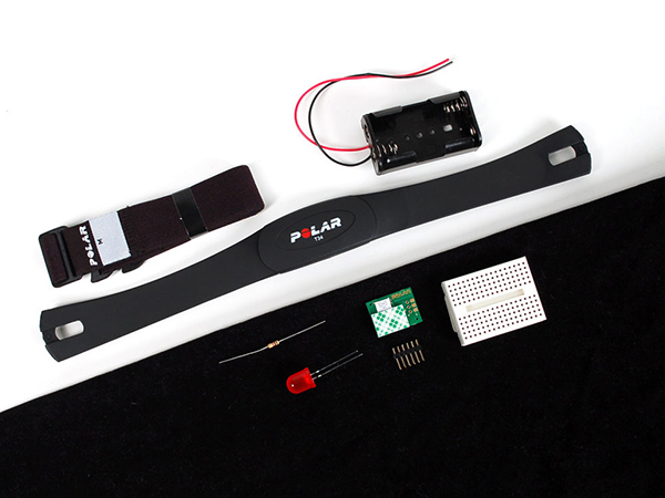 디바이스마트,계측기/측정공구 > 버니어센서 > 의료,Adafruit,Heart Rate Educational Starter Pack with Polar Wireless Sensors [ada-1077],프로브와 같은 전문장비가 아니라, 단순히 밴드를 두르기만 하면 되는 간단한 방법으로 심박을 측정할 수 있습니다. / 개발용, 전문가용이 아닌, 학생이나 취미를 위한 키트입니다. / 리시버로부터 로직레벨을 읽거나 LED를 활용하기 위해서는 마이크로 컨트롤러(아두이노 등)가 필요합니다.