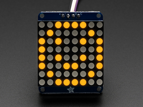 Adafruit Mini 8x8 LED Matrix w/I2C Backpack - Yellow [ada-871]