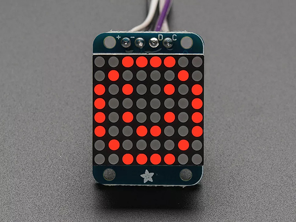 Adafruit Mini 8x8 LED Matrix w/I2C Backpack - Red [ada-870]