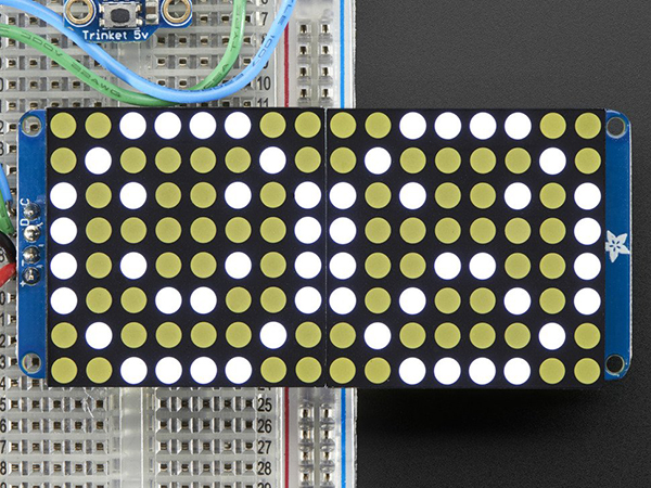 16x8 1.2' LED Matrix + Backpack - Ultra Bright Round White LEDs [ada-2038]