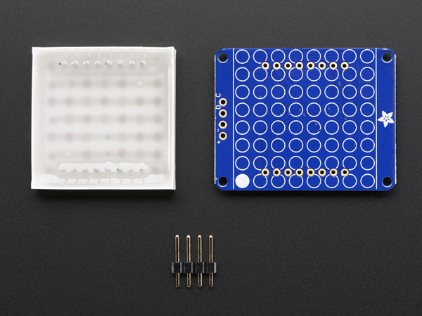 Small 1.2' 8x8 Ultra Bright Square Blue LED Matrix + Backpack [ada-1853]