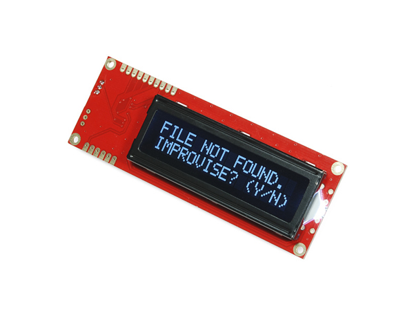 Serial Enabled 16x2 LCD - White on Black 5V [LCD-09395]