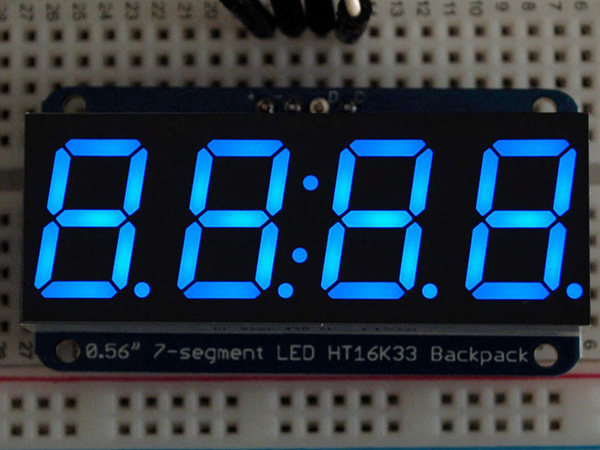 Adafruit 0.56' 4-Digit 7-Segment Display w/I2C Backpack - Blue [ada-881]
