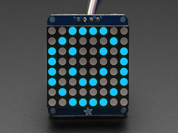 Adafruit Small 1.2인치 8x8 LED Matrix w/I2C Backpack - Blue [ada-1052]
