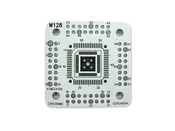 [W128] ATMEGA128_White QFP64 - 0.8mm 변환기판