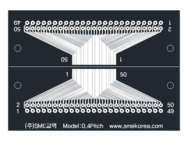 SMT 콘넥트 변환용 기판 : 양면 금도금 - 0.4mm Pitch