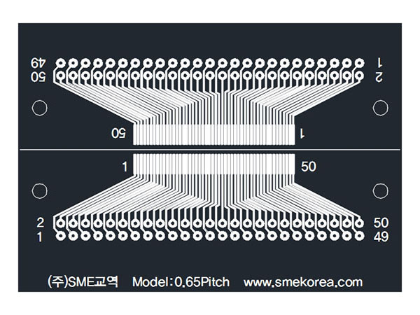 SMT 콘넥트 변환용 기판 : 양면 금도금 - 0.65mm Pitch