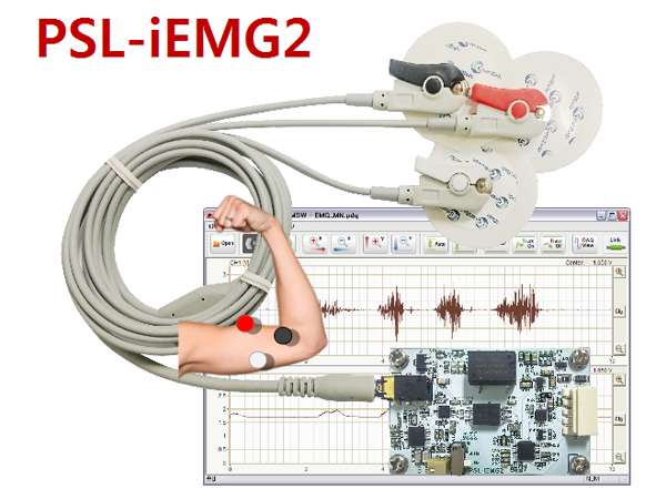 PSL-iEMG2(소형 2채널 근전도 및 근전도 포락선 측정 모듈)