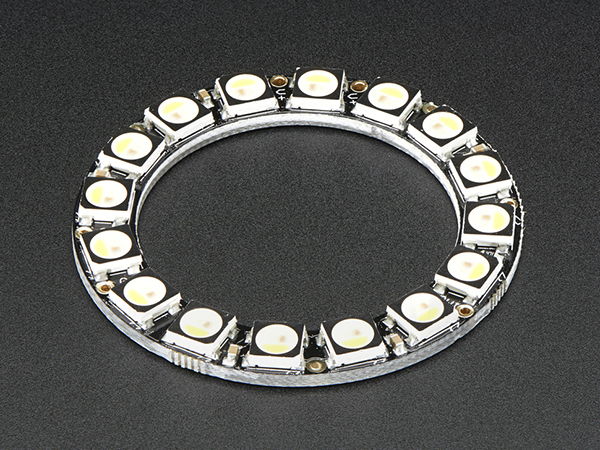 NeoPixel Ring - 16 x 5050 RGBW LEDs w/ Integrated Drivers - Warm White - ~3000K [ada-2854]