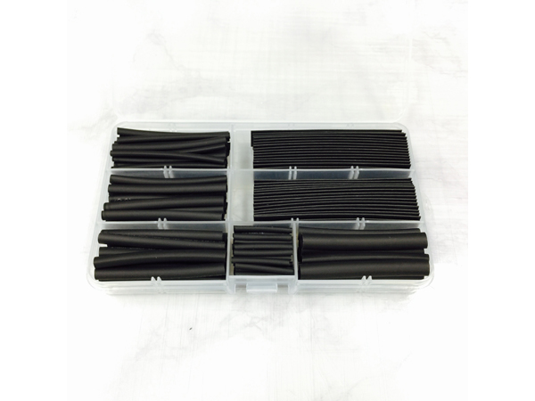 [GST-9003] 145pcs Black Heat Shrink Tube Assortment Wire Wrap Electrical Insulation Sleeving