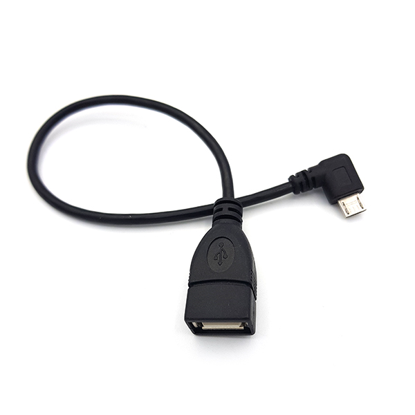 MicroUSB 5pin(M)-USB2.0 A(F) 케이블 25cm (꺾임형) [YRD-009]