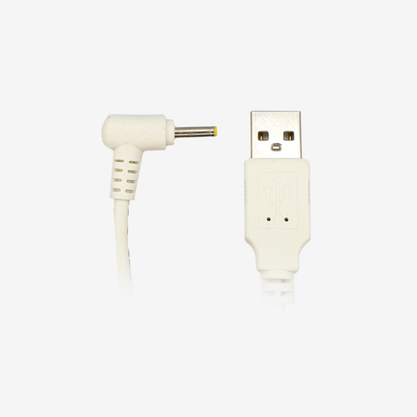 USB 전원 충전케이블 라이트앵글DC 5V 약 2.5/내경0.7[1M] [화이트][MO-CB-016]