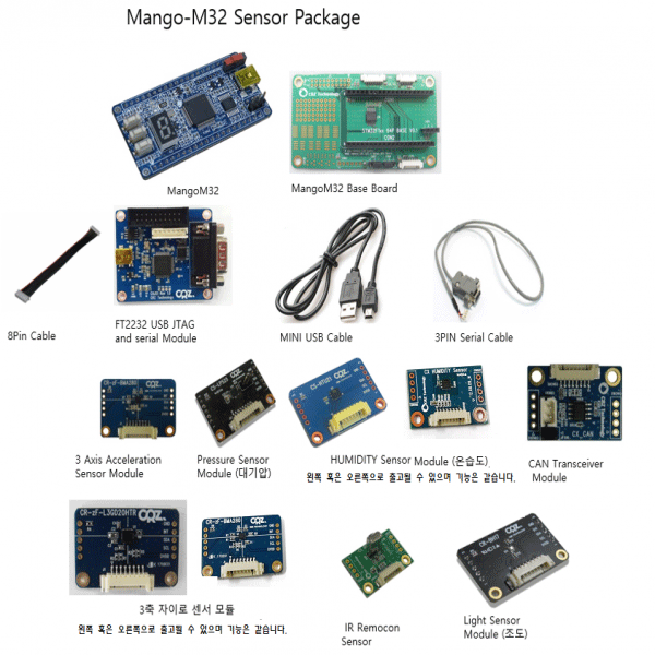 STM32 EVB Cortex-M3 Mango Board M32 ( 망고 M32 보드) Sensor Package