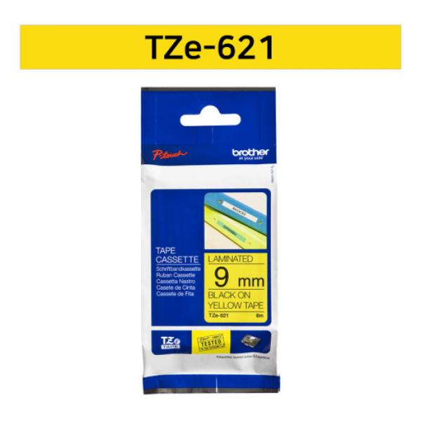 라벨테이프 TZe-621(노랑바탕/검정글씨/9mm)