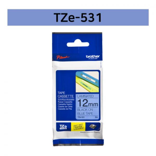 라벨테이프 TZe-531(파랑바탕/검정글씨/12mm)