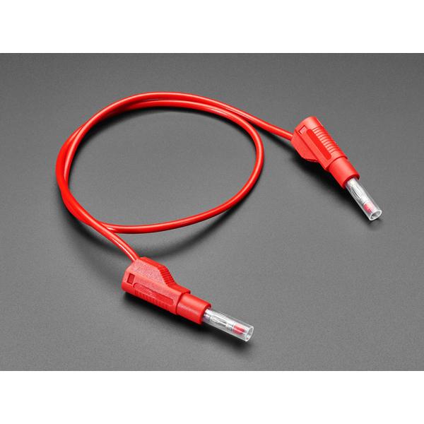 Retractable Stacking Banana Plug Cable - Red 0.5 meter long [ada-5471]