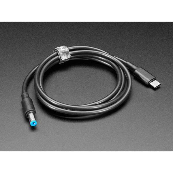 USB Type C 3.1 PD to 5.5mm Barrel Jack Cable - 12V 5A Output - 1.2m long with E-Mark [ada-5450]