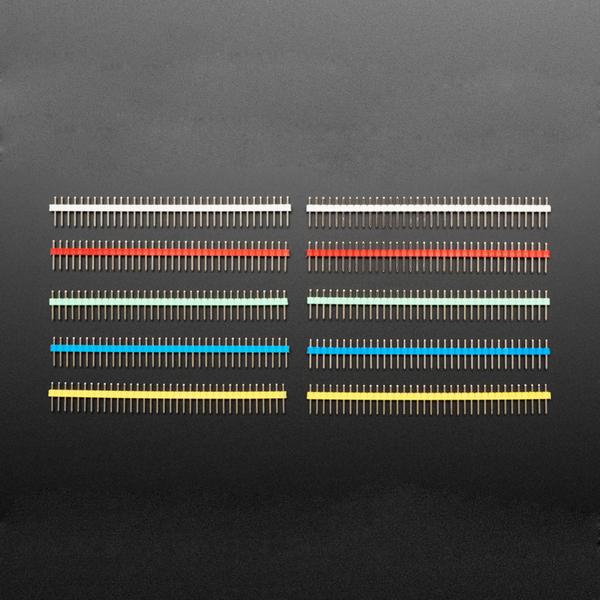Break-away 0.1' 36-pin strip male header - Rainbow Combo 10 Pack [ada-4154]
