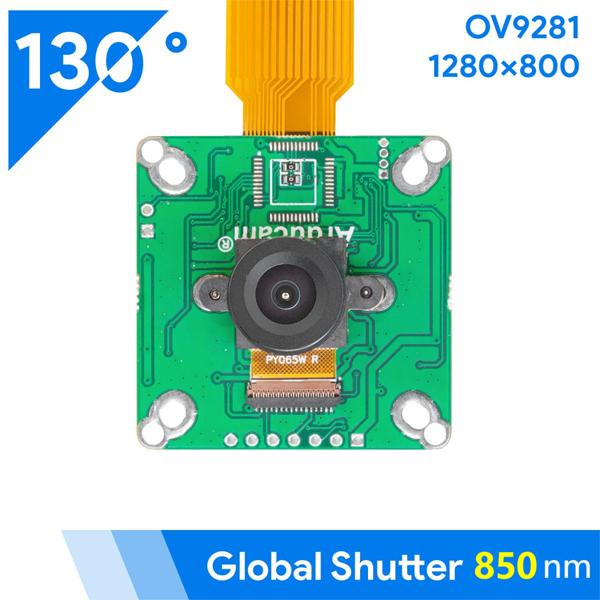 OV9281 1MP Mono Global Shutter Camera Module with 130deg 850nm Only M12 Mount for Raspberry Pi [B0225]