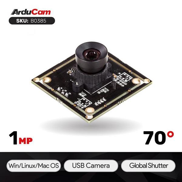 Arducam 120fps Global Shutter Color USB Camera Board(M12 Lens,1MP OV9782 UVC Webcam Module) [B0385]