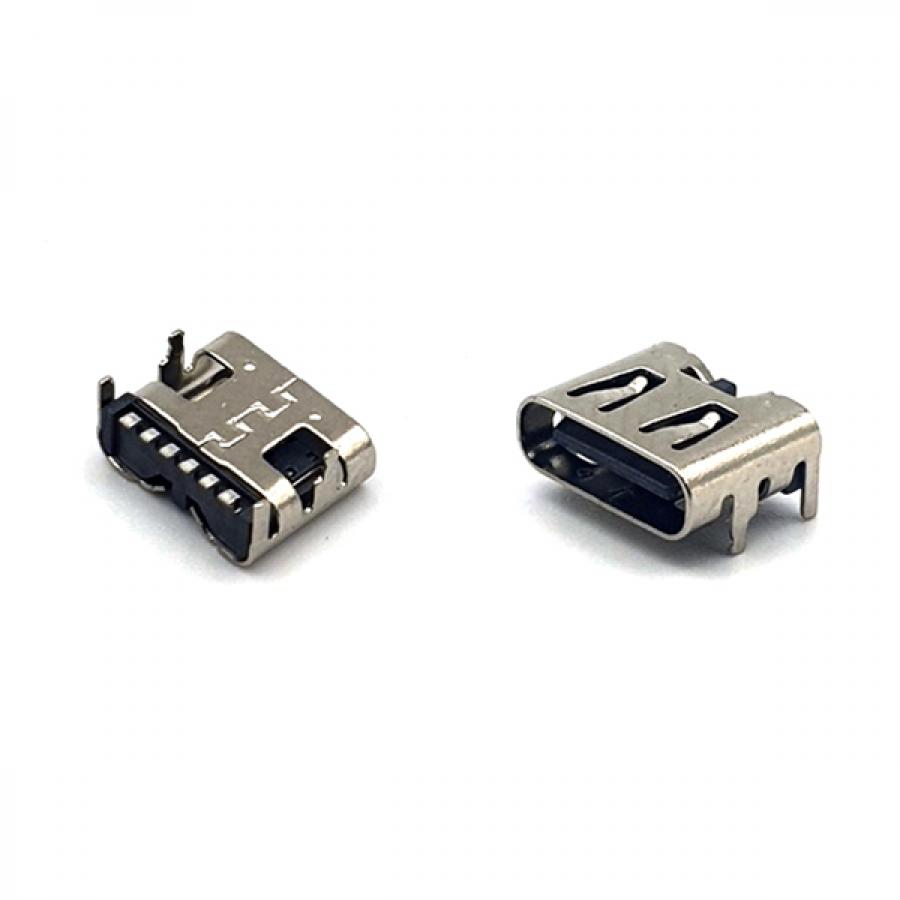 C타입 USB 3.1 커넥터 6핀 PCB SMT female 걸림쇠 Y [SZH-CON023]