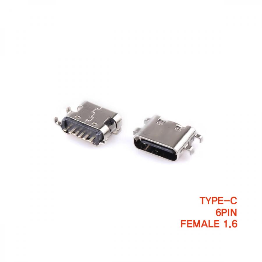 C타입 USB 3.1 커넥터 6핀 PCB SMT female [SZH-CON018]