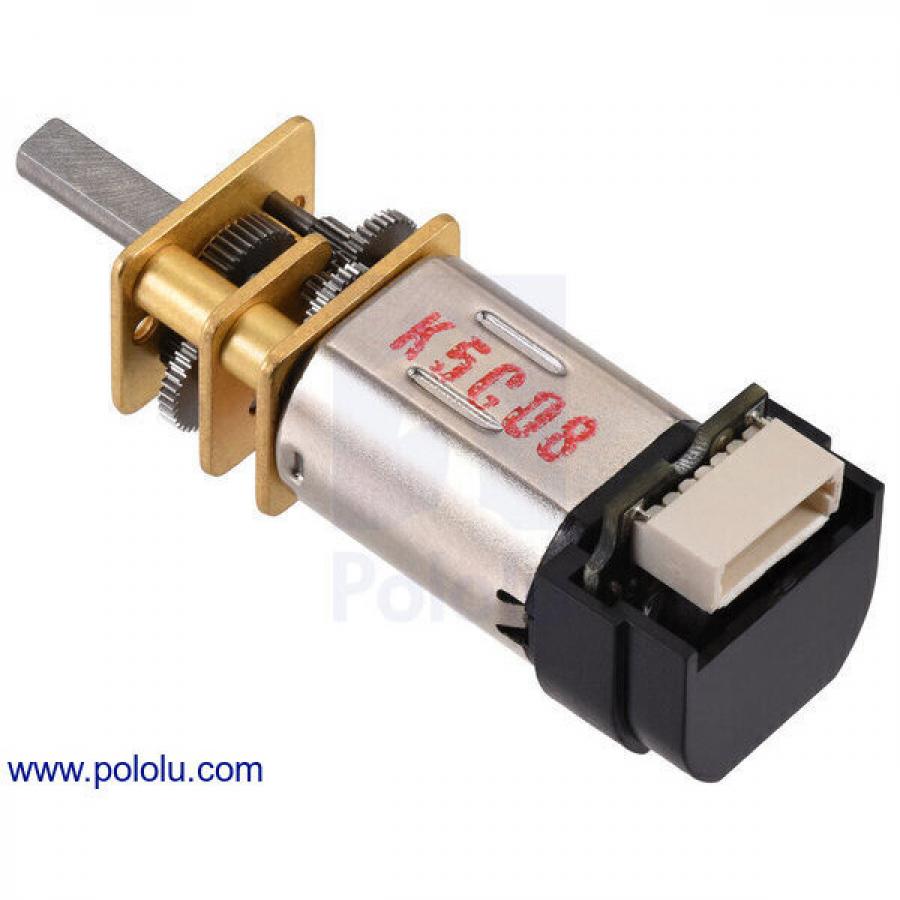 75:1 Micro Metal Gearmotor HP 6V with 12 CPR Encoder, Back Connector #5162