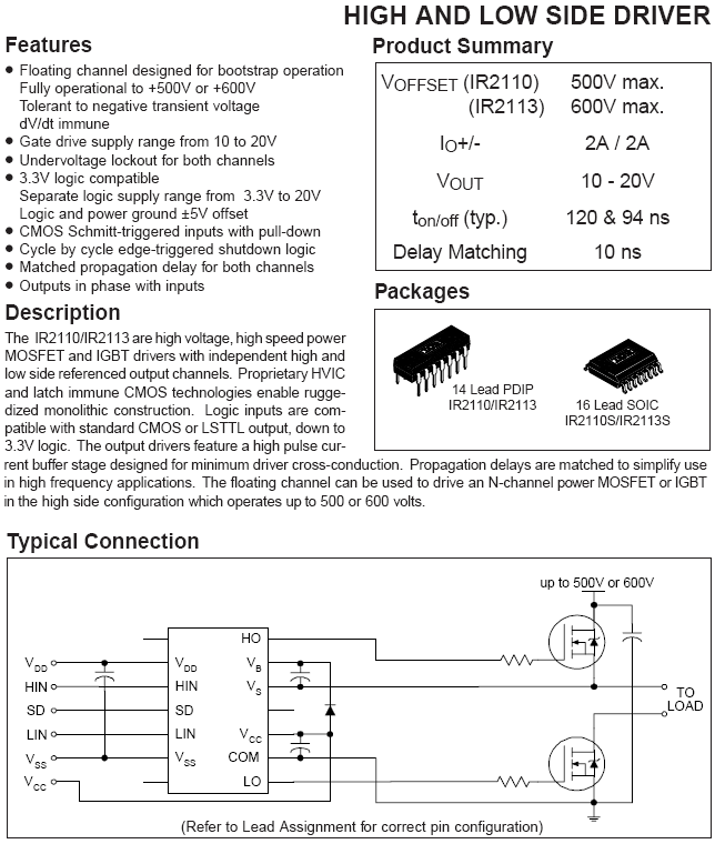 Схемы с ir2113