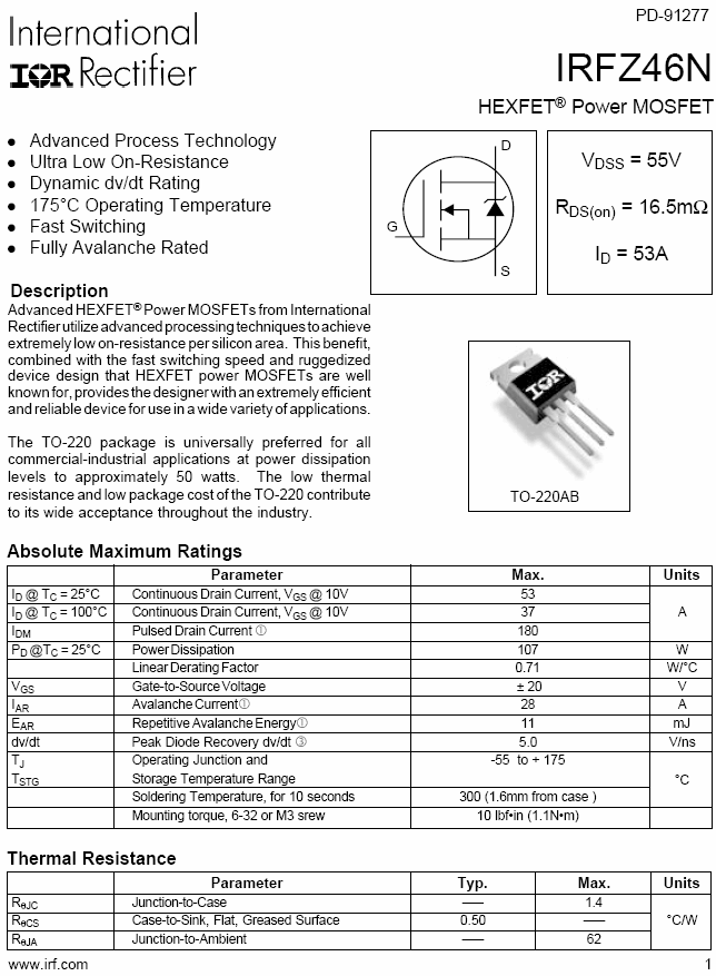 Irfz46n 디바이스마트