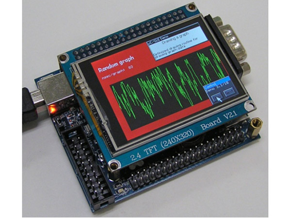 디바이스마트,MCU보드/전자키트 > 프로세서/개발보드 > ARM > Cortex-M3,한진데이타,STM32 + 2.4인치 TFT-LCD,STM32 + 2.4 TFTLCD 보드는 고성능 ST-ARM 계열인 STM32F103VET6 CPU를 탑재하고 Micro SD 카드리더, RTC 리듐 백업배터리, RS232C-1포트 2.4인치 칼라터치TFTLCD등을 탑재하고 있습니다. 외부I/O로는 표준 20핀 JTAG포트와 GPIO포트가 외부기기와 연결 가능토록 핀헤더로 되어있습니다