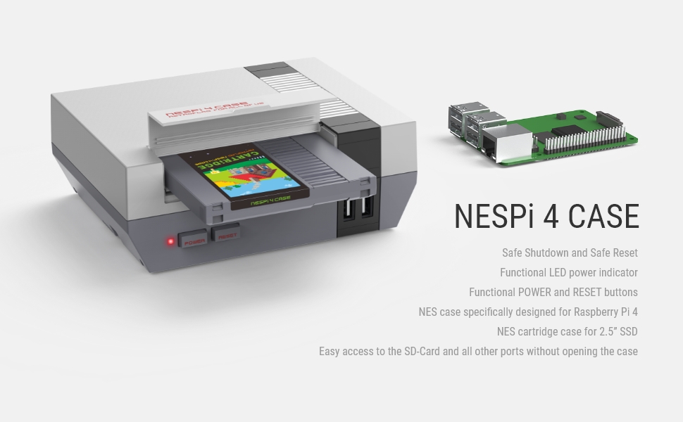 NESPi 4 CASE 라즈베리파이 4 레트로 게임기 케이스 (본체) / 디바이스마트