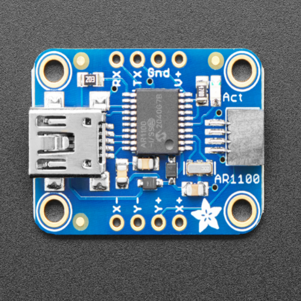 디바이스마트,MCU보드/전자키트 > 센서모듈 > 기울기/진동/충격/터치 > 지문/전도성/터치센서,Adafruit,Resistive Touch Screen to USB Mouse Controller - AR1100 [ada-1580],Resistive touch 스크린의 동작을 USB 출력으로 변환(캘리브레이션 소프트웨어 포함) / Mouse or Digitizer HID device 로 인식