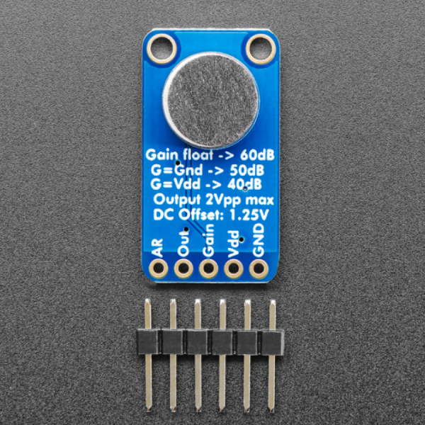 디바이스마트,MCU보드/전자키트 > 음악/앰프/녹음 > 앰프/증폭,Adafruit,Electret Microphone Amplifier - MAX9814 with Auto Gain Control [ada-1713],Maxim MAX9814 / automatic gain control 내장 / default max gain : 60dB (설정 변경 가능) / up to 3.3V input / 26mm x 14mm