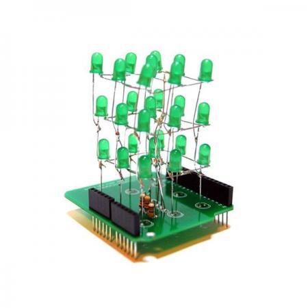 디바이스마트,오픈소스/코딩교육 > 아두이노 > 아두이노 호환쉴드,Seeed,3x3x3 LED Cube Arduino Shield [110990172],3X3X3 LED 큐브 아두이노 실드 / 큐브의 3D구조는 납땜이 쉽고 간단하며 아두이노 코드를 응용해 여러 프로젝트 가능