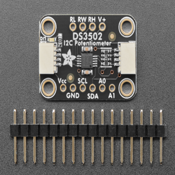 디바이스마트,MCU보드/전자키트 > 버튼/스위치/제어/RTC > 엔코더/가변저항,Adafruit,Adafruit DS3502 I2C Digital 10K Potentiometer Breakout - STEMMA QT / Qwiic [ada-4286],10K DS3502 디지털 I2C 포텐셔미터 모듈 / 3.3V, 5V 마이크로와 함께 사용가능 / I2C 통신 / 저항 조정 가능 / 제어되는 아날로그 전압 4.5-15.5V