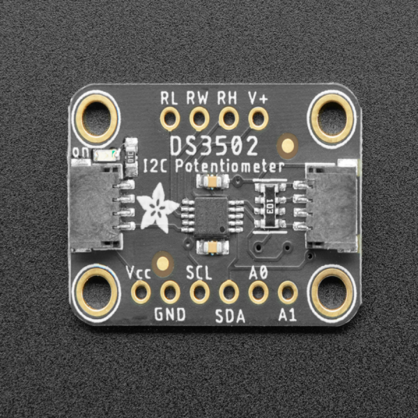 디바이스마트,MCU보드/전자키트 > 버튼/스위치/제어/RTC > 엔코더/가변저항,Adafruit,Adafruit DS3502 I2C Digital 10K Potentiometer Breakout - STEMMA QT / Qwiic [ada-4286],10K DS3502 디지털 I2C 포텐셔미터 모듈 / 3.3V, 5V 마이크로와 함께 사용가능 / I2C 통신 / 저항 조정 가능 / 제어되는 아날로그 전압 4.5-15.5V