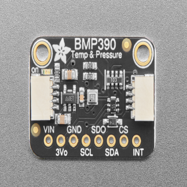 디바이스마트,MCU보드/전자키트 > 센서모듈 > 기압/무게/로드셀/Flex > 대기압/수압센서,Adafruit,Adafruit BMP390 - Precision Barometric Pressure and Altimeter - STEMMA QT / Qwiic [ada-4816],BMP390 -정밀 기압 및 고도계 /  I2C 또는 SPI 사용 가능 / 상대 정확도: ± 3 파스칼 / 웨어러블, 해발 높이 추적하는 프로젝트에 사용 가능