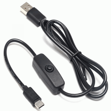 디바이스마트,케이블/전선 > USB 케이블 > 충전케이블(MM) > USB 3.1 C타입,유니즈,라즈베리파이4용 전원 스위치 C타입 USB 케이블,라즈베리파이4용 전원스위치 케이블입니다. / 전원사양 : 5V 15W / 색상 : 검정  / 케이블 길이 : 100cm(스위치 포함)