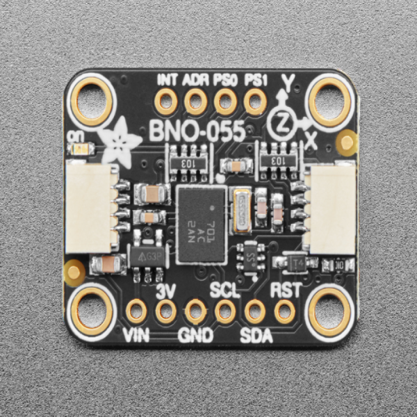 디바이스마트,MCU보드/전자키트 > 센서모듈 > IMU/AHRS(9축 이상),Adafruit,9-DOF Absolute Orientation IMU Fusion Breakout - BNO055 - STEMMA QT/Qwiic [ada-4646],3축 절대방향 데이터, 4 포인트 쿼터니언 출력 / 각속도, 가속, 자기장, 선형 가속, 중력 벡터 / 온도 /  I2C 지원 / 3V~5V / Arduino (C/C++), CircuitPython 가능