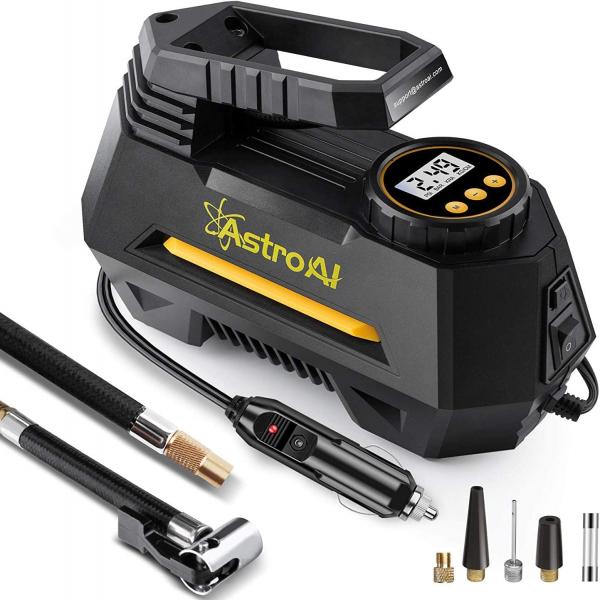 Astroai Air Compressor Tire Inflator Portable Air Pump Yellow 디바이스마트