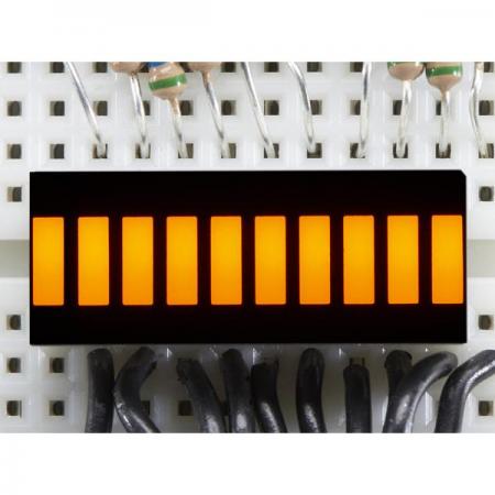 디바이스마트,LED/LCD > FND/도트매트릭스 > FND(세그먼트LED) > LED BAR,Adafruit,10 Segment Light Bar Graph LED Display - Yellow [ada-1922],10개의 LED, 총 20개 핀(양쪽 각 10개) / 크기 : 25.5 x 10 x 6.5mm / 핀 길이 : 14.5mm / 무게 : 2.5g