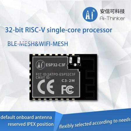 디바이스마트,MCU보드/전자키트 > 통신/네트워크 > 와이파이,Ai-Thinker,[정품] ESP32-C3F BLE5.0 WiFi 콤보 모듈,ESP32-C3 칩 기반 / 블루투스5.0 / 주파수 범위 : 2400 ~ 2483.5MHz / Size :  24.0*16.0*3.1(±0.2)mm