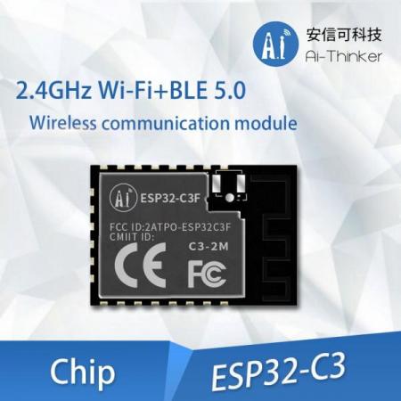 디바이스마트,MCU보드/전자키트 > 통신/네트워크 > 와이파이,Ai-Thinker,[정품] ESP32-C3F BLE5.0 WiFi 콤보 모듈,ESP32-C3 칩 기반 / 블루투스5.0 / 주파수 범위 : 2400 ~ 2483.5MHz / Size :  24.0*16.0*3.1(±0.2)mm