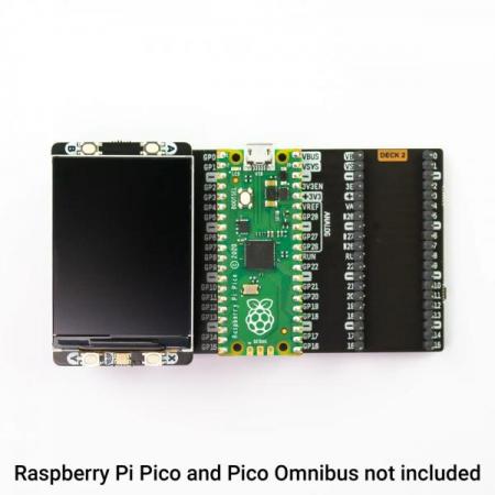 디바이스마트,오픈소스/코딩교육 > 라즈베리파이 > 라즈베리파이 디스플레이,Pimoroni,Pico Display Pack 2.0 [PIM580],18bit 320x240 픽셀 IPS LCD 디스플레이 / 버튼 4개 / RGB LED / 크기 : 56 x 35 x 11mm