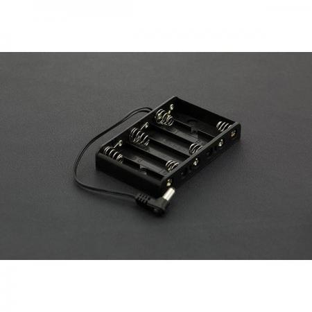 디바이스마트,전원/파워/배터리 > 배터리/배터리홀더 > 배터리홀더 Holder,DFROBOT,6xAA Battery Holder with DC2.1 Power Jack [FIT0141],NiMH/NiCd 셀에서 7.2V 충전식 배터리 팩 또는 알카라인 셀에서 9V 배터리 팩이 될 수 있는 6개의 AA 배터리를 수용가능 / 배터리 유형: AA  / 보관 온도: 25'C (77F, RoomTemperature) / 최대 작동 온도: 80'C(176F)