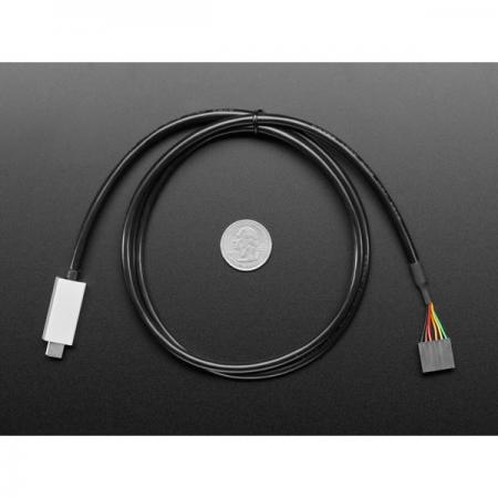 디바이스마트,MCU보드/전자키트 > 개발용 장비 > USB/RS232/RS485 컨버터,Adafruit,FTDI Serial TTL-232 USB Type C Cable - 5V Power / 3.3V Logic [ada-4364],FTDI FT232R / USB C to TTL-232 직렬 케이블 / 5V Power / 3V Logic  / 길이 : 1m