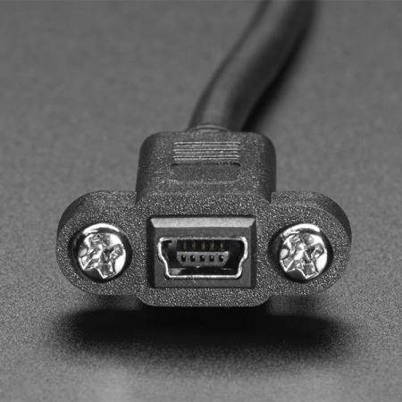 디바이스마트,케이블/전선 > USB 케이블 > 패널마운트(MF) 케이블,Adafruit,Panel Mount Extension USB Cable - Mini B Male to Mini B Female [ada-3318],패널 마운트 usb 케이블 / Mini-B USB / 임베디드 4-40(나사 필요 없음) / USB 2.0 호환 / 종단 간 케이블 길이 : 313mm