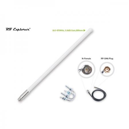 디바이스마트,MCU보드/전자키트 > 통신/네트워크 > RF/LoRa,Seeed,Fiberglass Antenna Kit; 863-870MHz; 5.8dBi; 800mm [318020690],주파수 범위: 863-870MHz / 길이 80cm / 혹독한 야외 환경을 견딜 수 있을 정도로 견고함 / 평균 이득: 5.8dBi