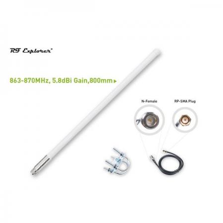 디바이스마트,MCU보드/전자키트 > 통신/네트워크 > RF/LoRa,Seeed,Fiberglass Antenna Kit; 863-870MHz; 5.8dBi; 800mm [318020690],주파수 범위: 863-870MHz / 길이 80cm / 혹독한 야외 환경을 견딜 수 있을 정도로 견고함 / 평균 이득: 5.8dBi